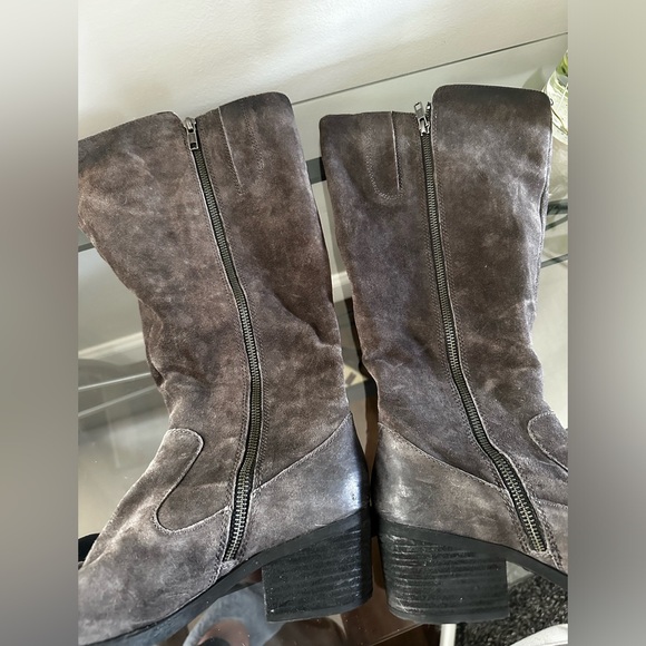 Born Basil Boots Gray Distressed Suede Leather Knee High Gothic Grunge Size 8.5 - Picture 7 of 8
